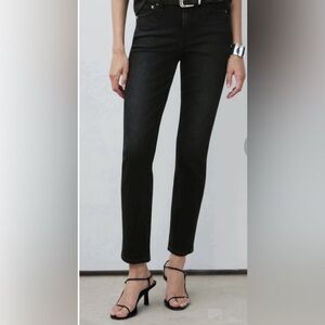 AYR The Stir Jeans Size 28 Slim Straight High Rise Stovepipe Ankle Black Classic
